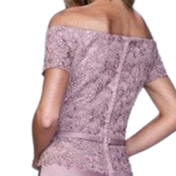 NWT La Femme 21726SC Beaded Mother of the Bride Dress Pink size 10 - Picture 4 of 7